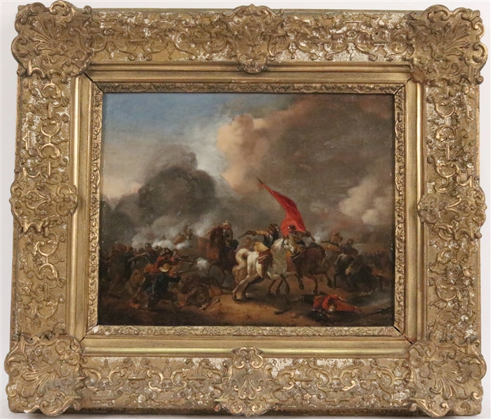 Oil on Canvas, Battle Scene, Dutch Style
