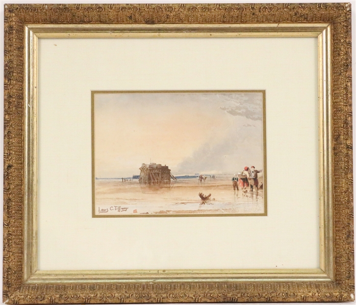 Watercolor, Coastal Scene, Louis C. Tiffany