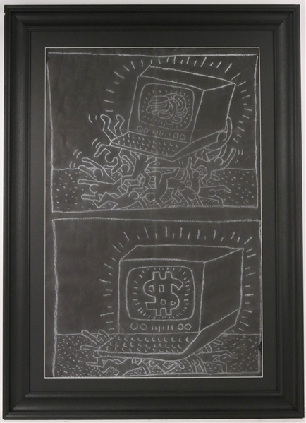 Chalk on Paper, Subway Drawing, Keith Haring