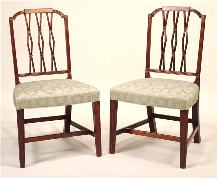 Pair of Federal Inlaid Mahogany Side Chairs