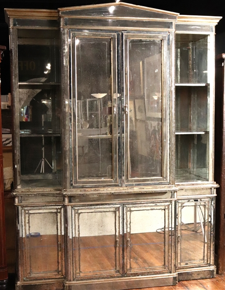Contemporary Mirrored Breakfront Cabinet