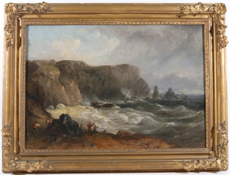 Oil on Canvas, Attributed Thomas Birch, Maritime
