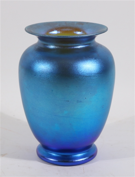 Blue Favrile Iridescent Vase