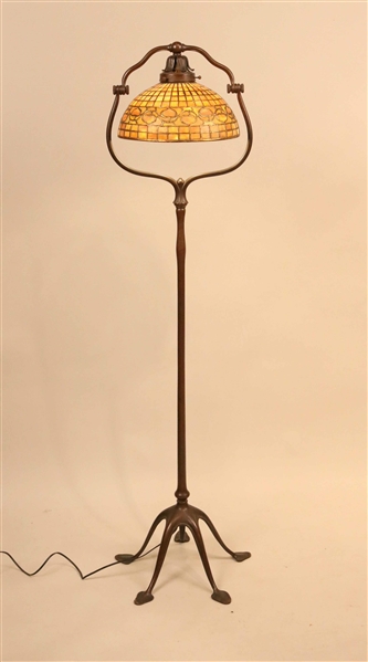 Tiffany Studios Cast Bronze Split Harp Floor Lamp