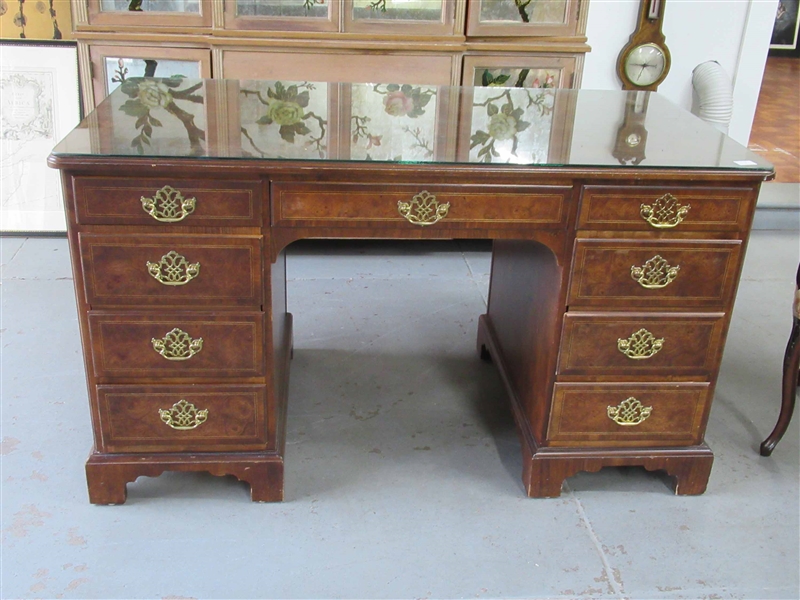 Baker Furniture George III Style Burlwood Desk