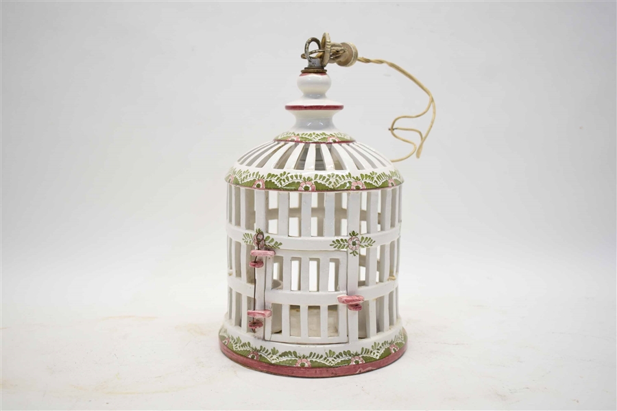 Italian Ceramic Bird Cage 