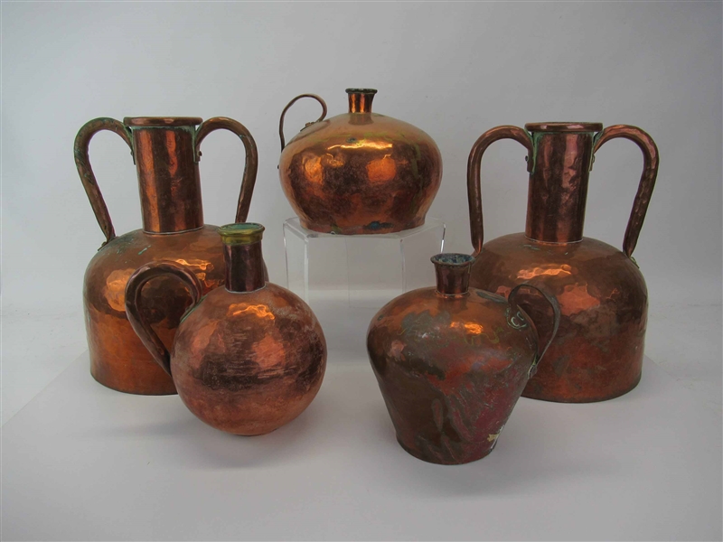 Group of Assorted Copper Hammered Vessels