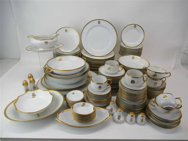 Assembled Set of White Porcelain Dinnerware