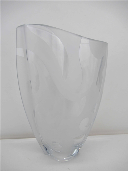 Michael Weems Etched Crystal Vase