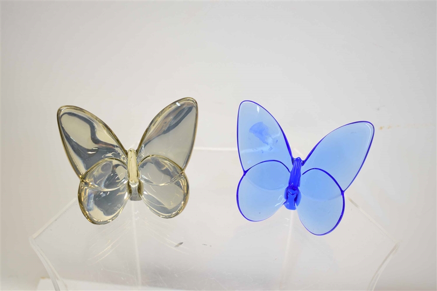 Two Baccarat Butterfly Figures