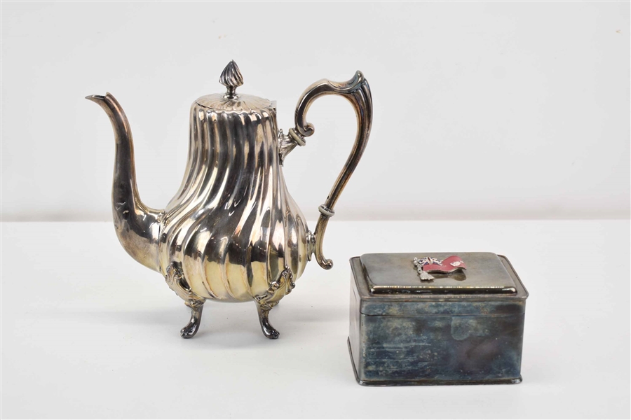 Silverplate Footed Teapot