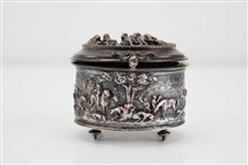 Silver Repousse Footed Trinket Box