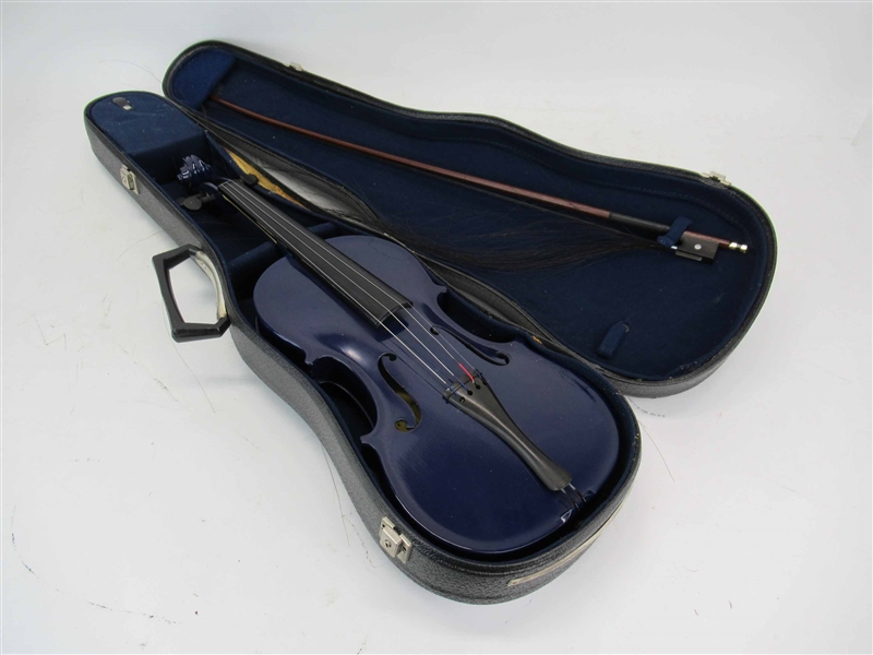 Blue Enamel Violin in Case