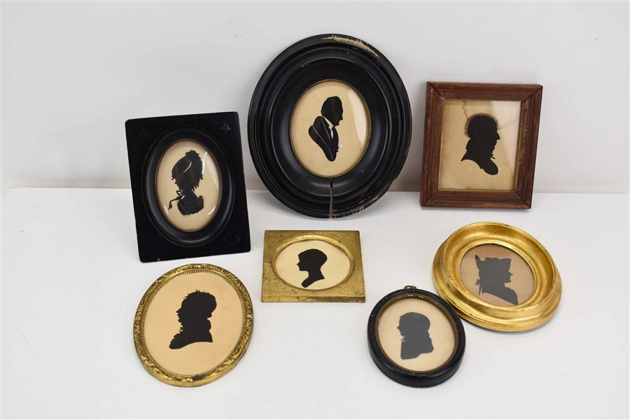 Group of Seven Assorted Silhouettes 