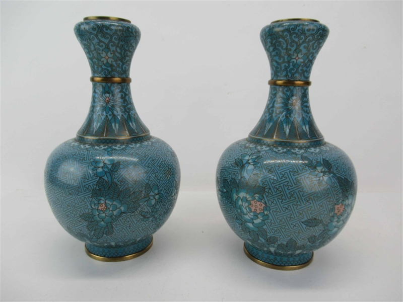 Pair of Chinese Cloisonne Vases