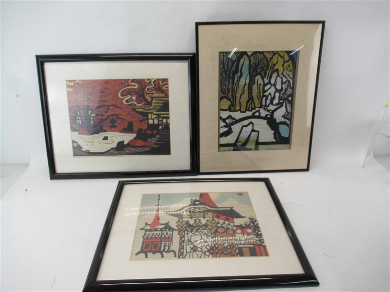 Three Japanese Wood Block Prints