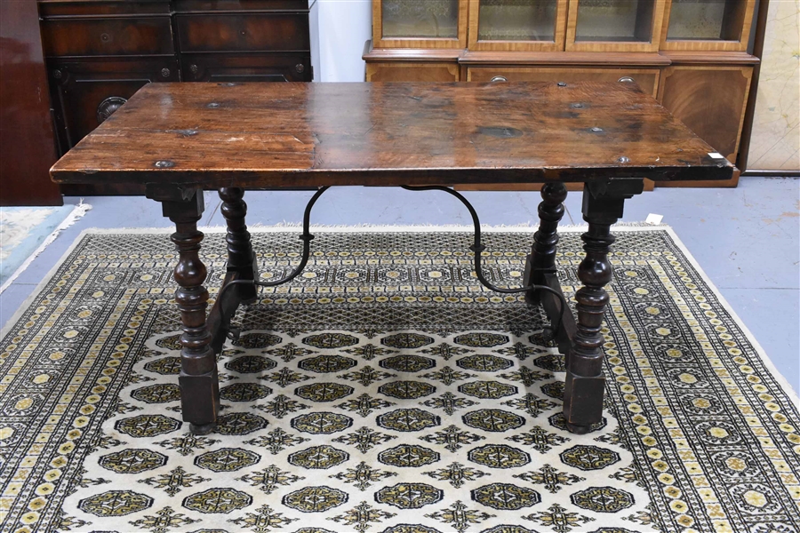 Antique Spanish Renaissance Style Trestle Table