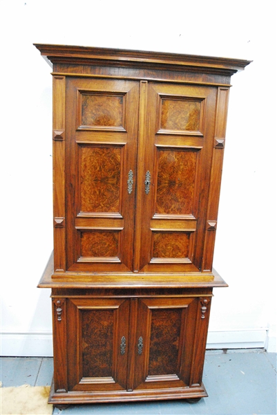 Antique Walnut 2-Part Cabinet 