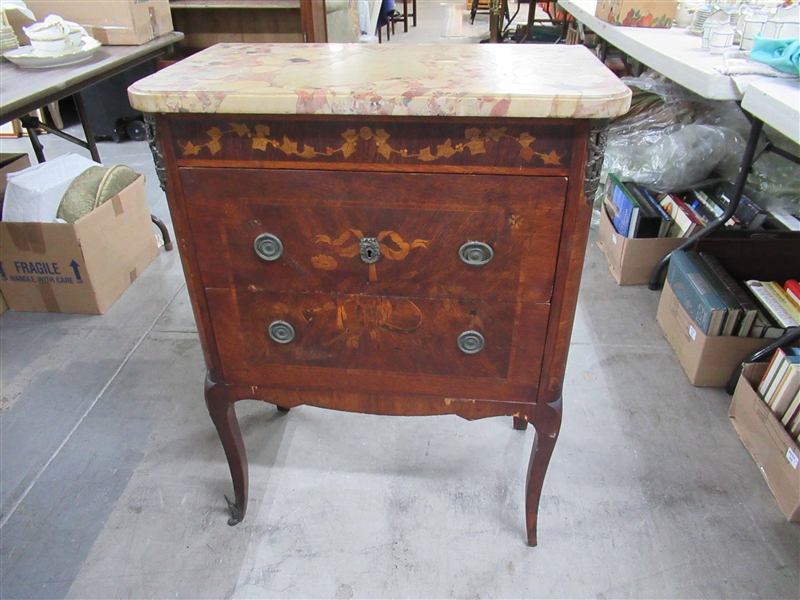 Antique Dutch Marquetry Commode Chest