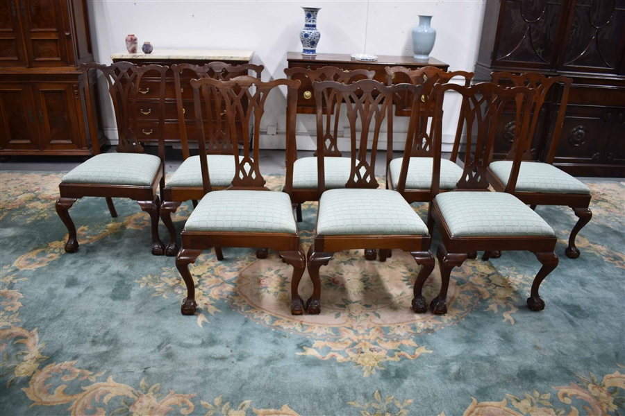 Set of 8 Chippendale Style Dining Chairs
