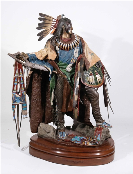 Dave McGary, Cast Bronze Sculpture of Warrior
