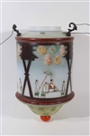 Chinese Hand-Painted Glass Hanging Lantern