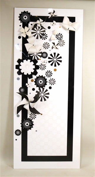 Black and White Abstract Wall Sculpture