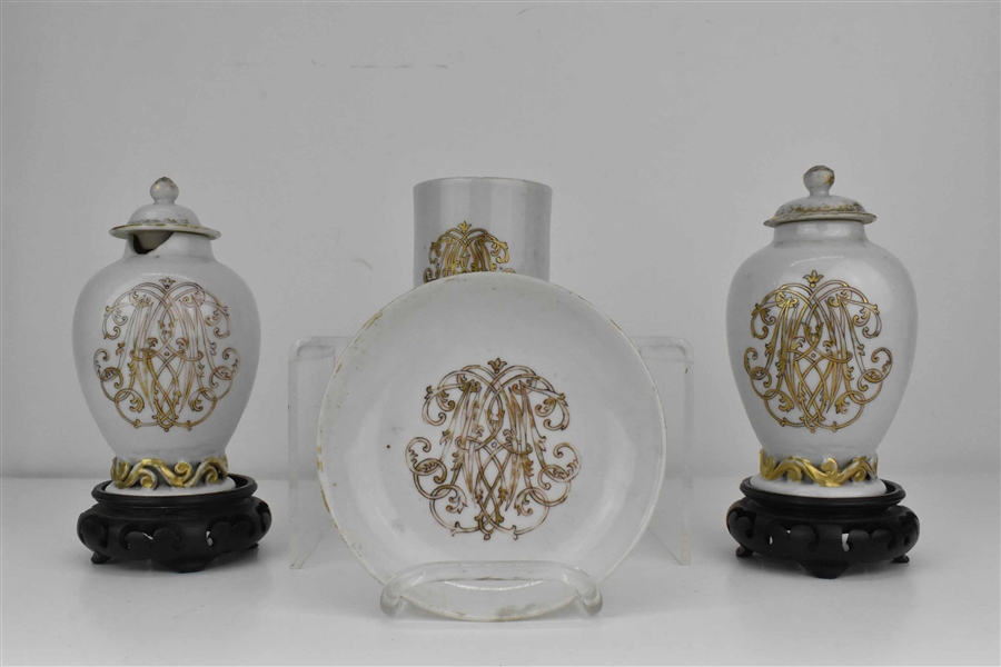 Pair of Chinese Export Porcelain Tea Caddies