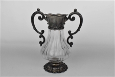 Sterling & Crystal Handled Vase