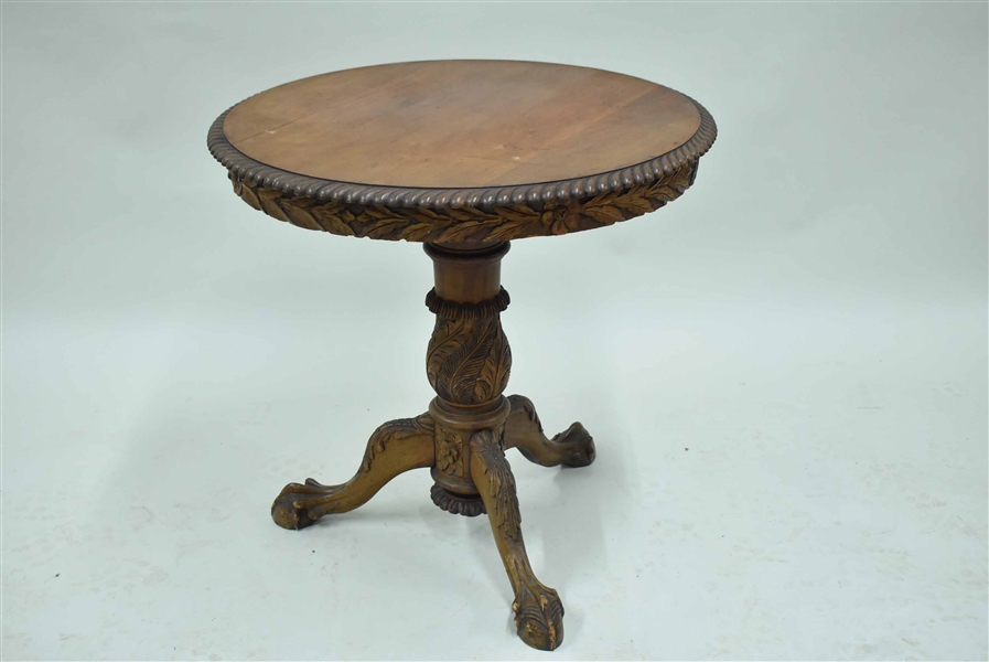 Antique Carved Maple Occasional Table