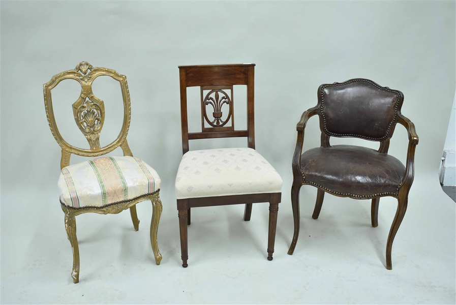 Regency Style Upholstered Side Chair