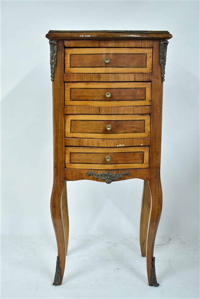 Fruitwood Inlaid Bedside Table