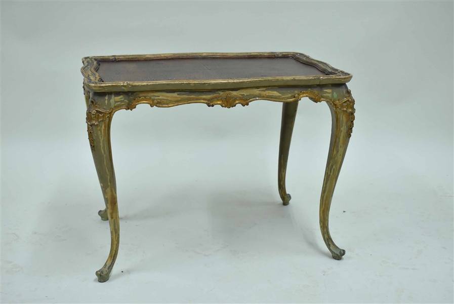 Green Painted Low Table on Cabriole Legs
