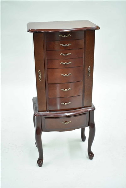 Cherrywood Stained Ladies Jewelry Chest