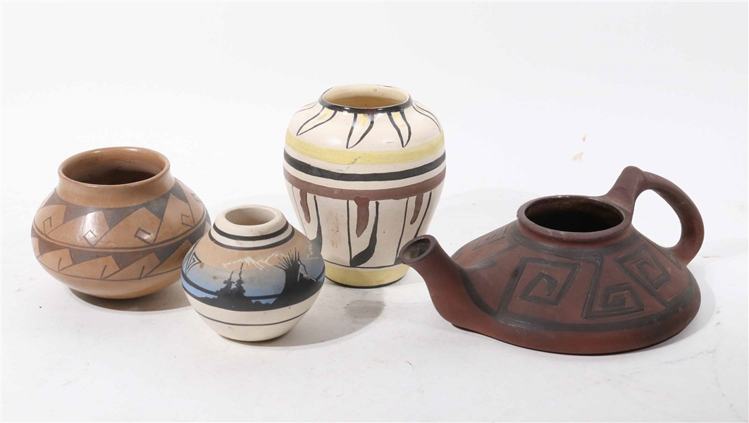 Four Southwestern Pottery Table Articles