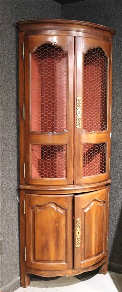 French Provincial Style Walnut Corner Cupboard