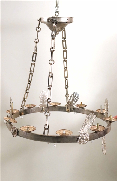 Lion Decorated White-Metal Chandelier