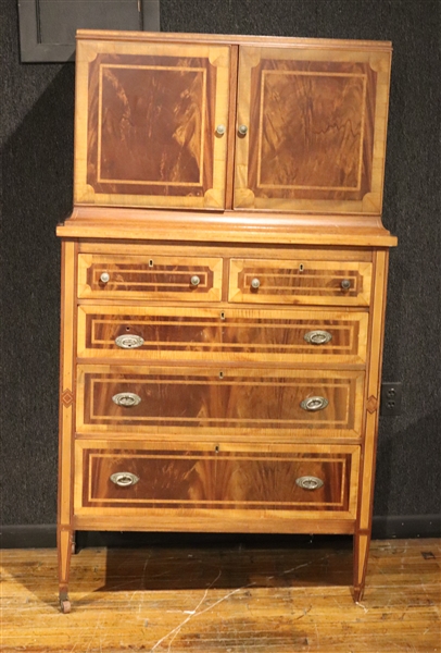 Neoclassical Style Inlaid Tall Chest of Drawers