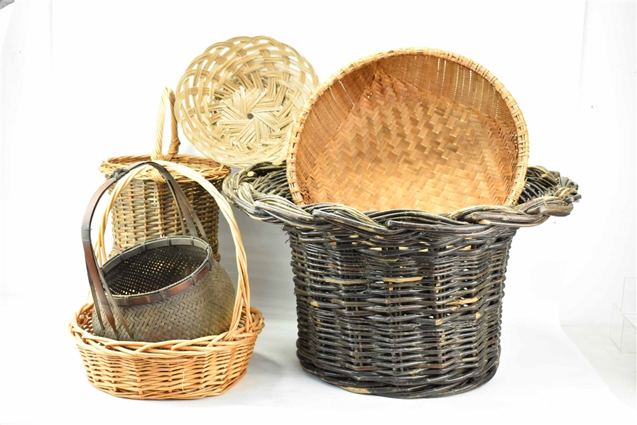 Group of Assorted Wicker Baskets