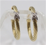 David Yurman Diamond Cable Hoop Earrings