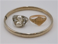 Blister Pearl Ring, 14K Ring, and Childs Bangle