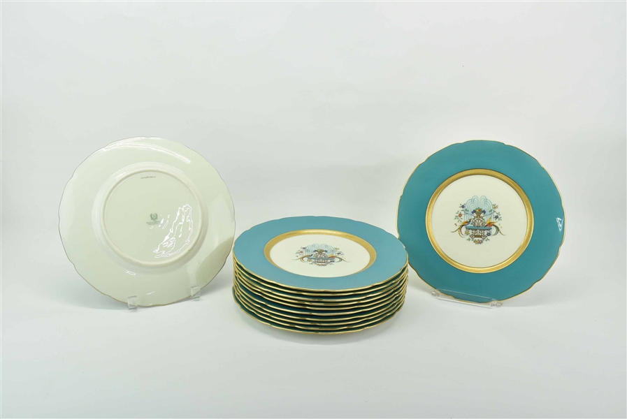 12 Lenox Porcelain Dinner Plates 