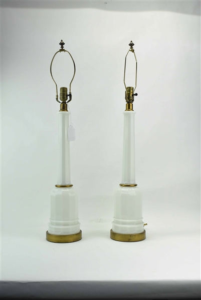 Pair of Opaline Glass Table Lamps