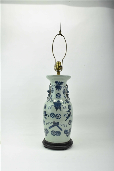 Antique Chinese Blue & White Decorated Vase