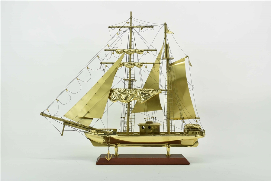 Brass Mounted Sailing Ship Model