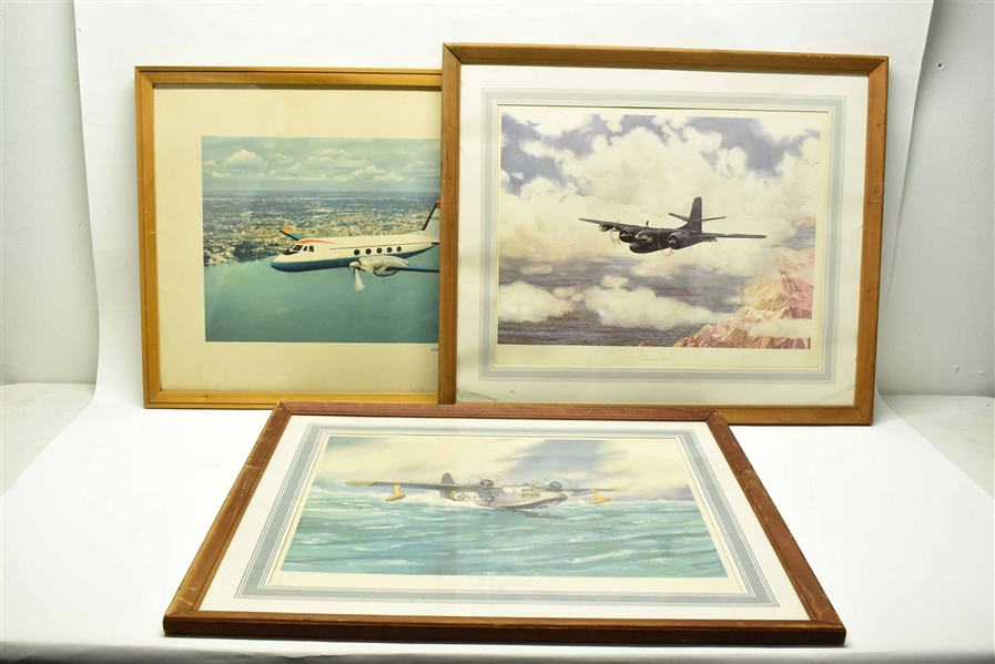 Group of Three Assorted Grumman Airplane Prints