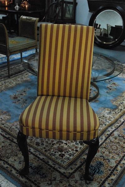 Antique Georgian Striped Upholstered Side Chair