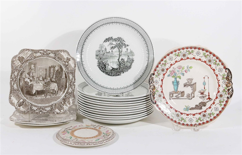 Group of English Transferware Porcelain Plates