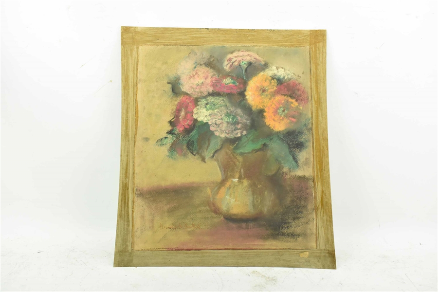 Pastel on Paper of Flower Vase Still Life