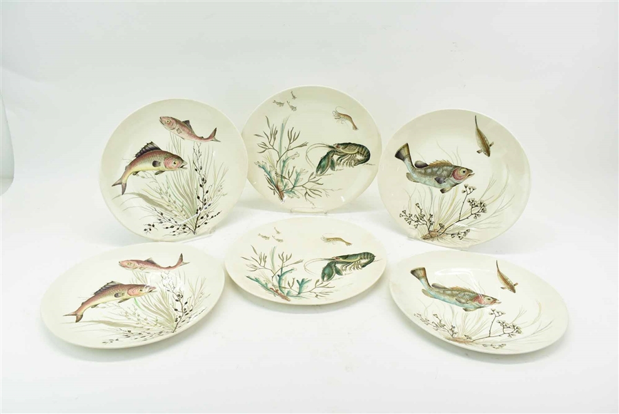 6 Johnson Brothers Fish Oval Dinner Plates